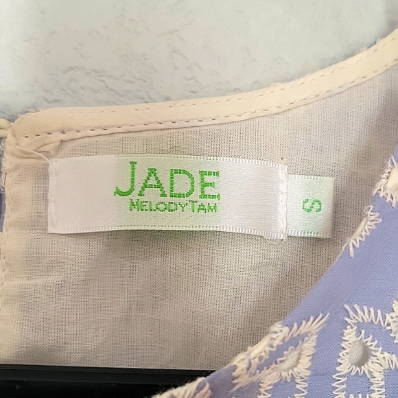 Lined Eyelet Top,  Dusty Blue - Picture 6 of 6